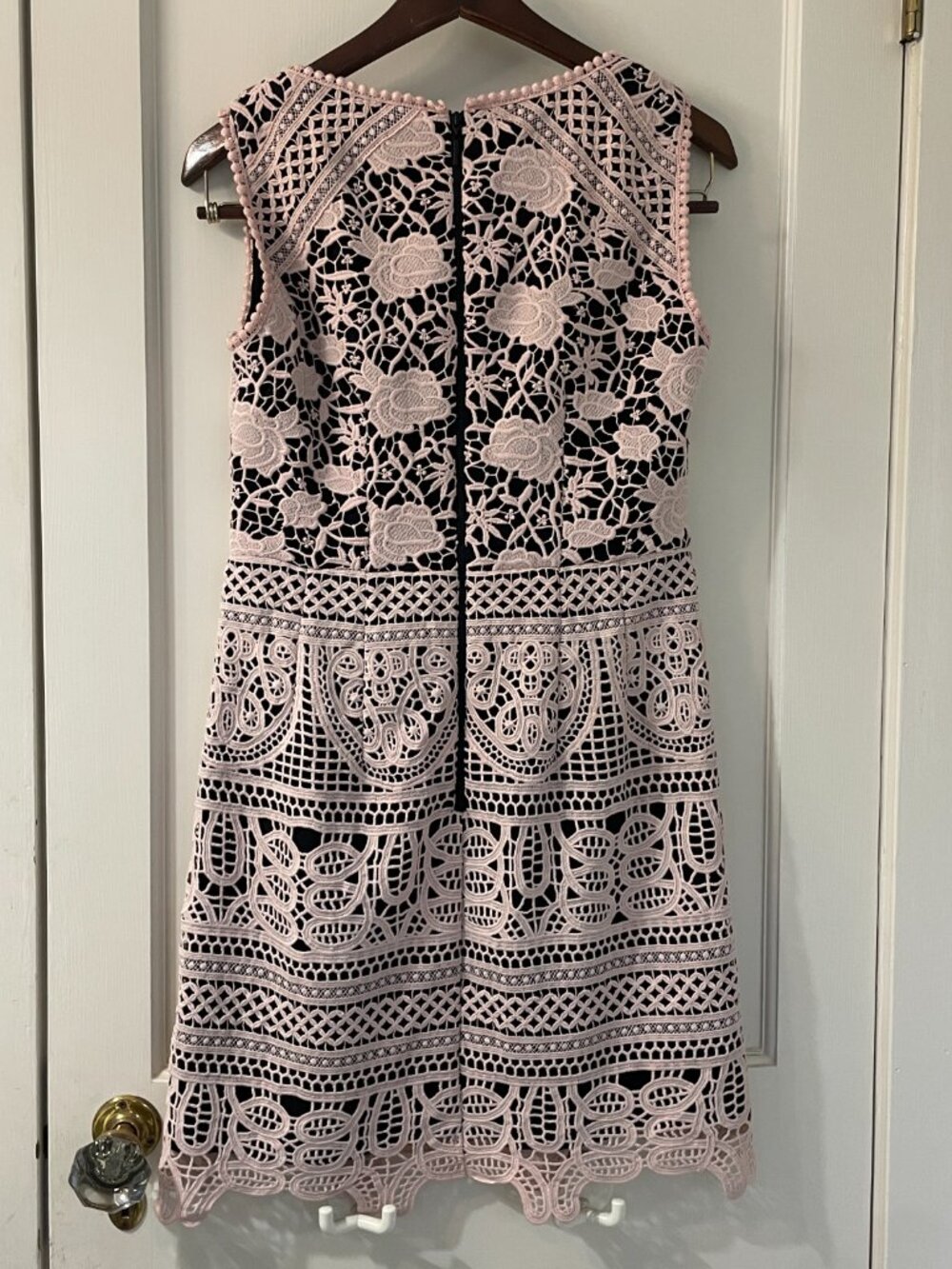 Nanette Lepore Viva Italia Lace Overlay Mini Dress in Pink/Black, Size 4 - Picture 3 of 6